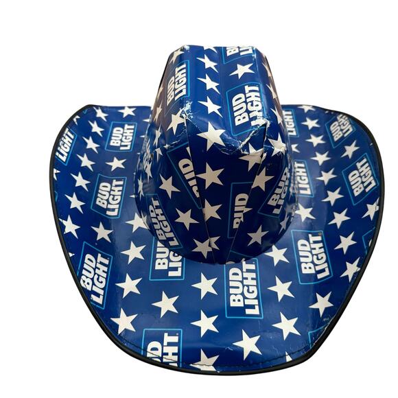 Bud Light Cowboy Hat Paper Blue Set of 2 - Picture 3 of 10